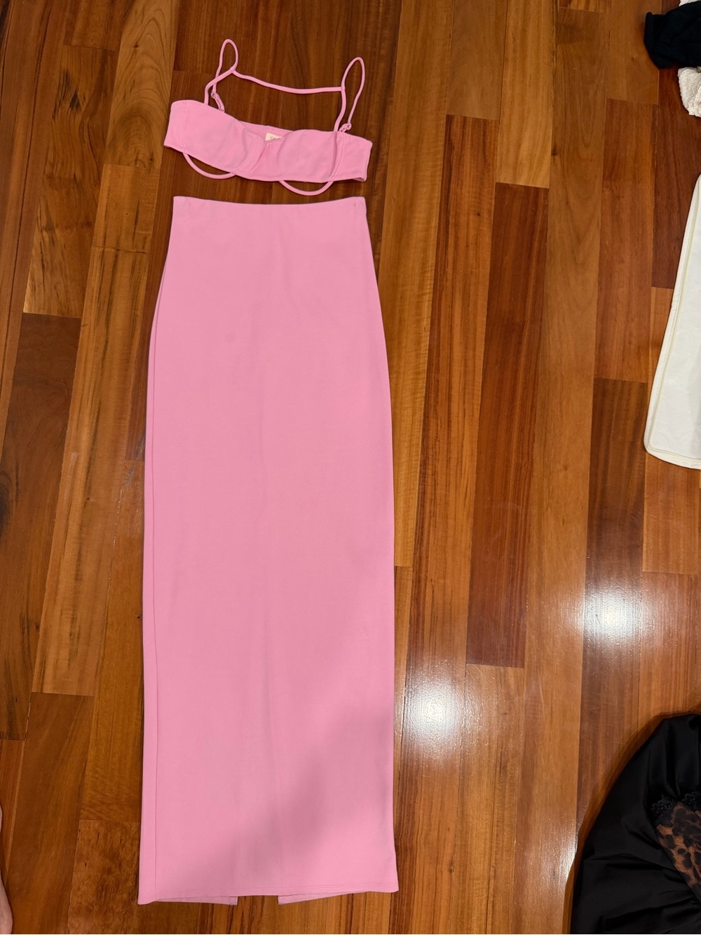 Camila Coelho Pink High-Waist Maxi Skirt